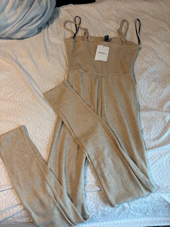 Forever 21 Tan Knit Strap Jumpsuit - Picture 1 of 3